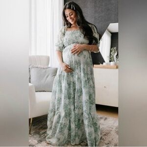 Baltic Born Sage Green Bailey Eyelet Maxi Dress Sz.L